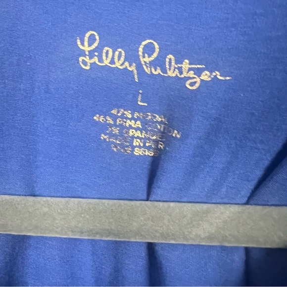 Lilly Pulitzer Lilac Freesia XX Happy As A Clam Finn Top Long Sleeve Luxletic - Picture 4 of 6